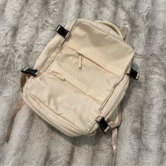 Boutique Beige Cream Travel Multi Compartment Carry‎ On Backpack main image 16